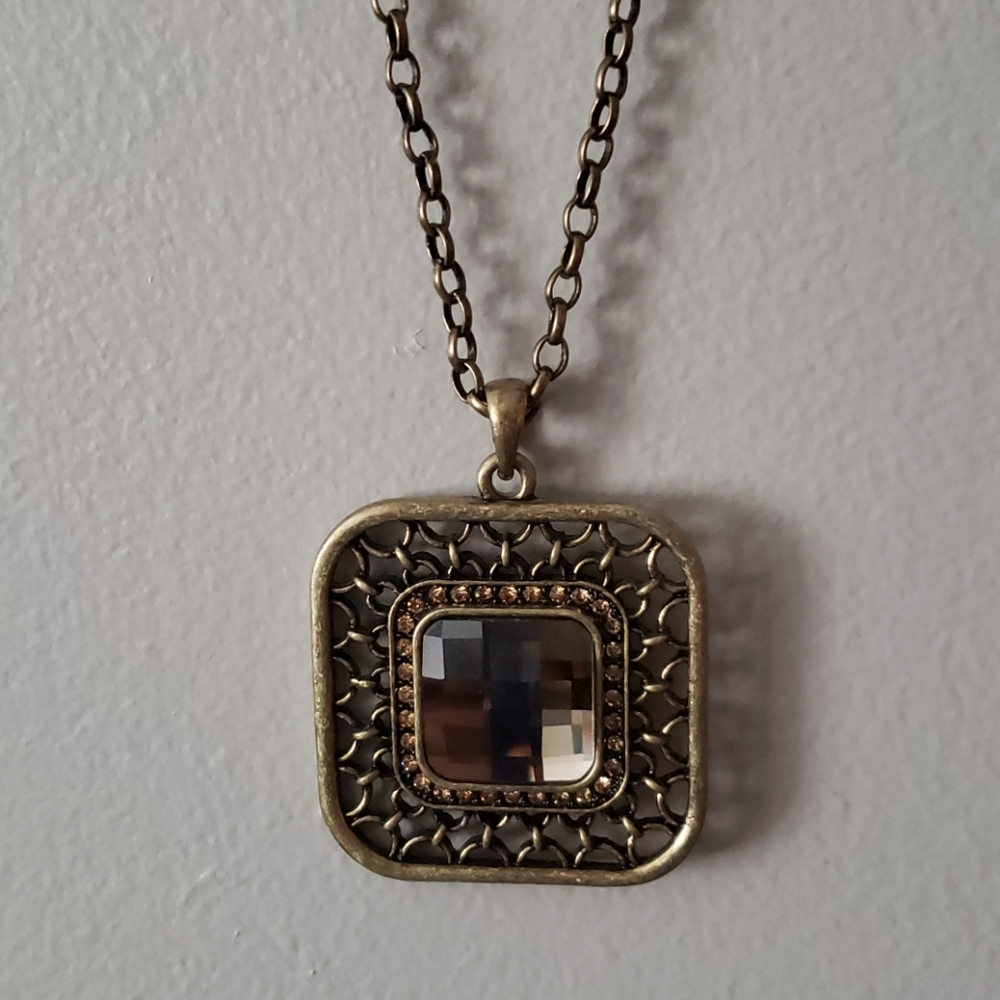 Long bronze necklace
